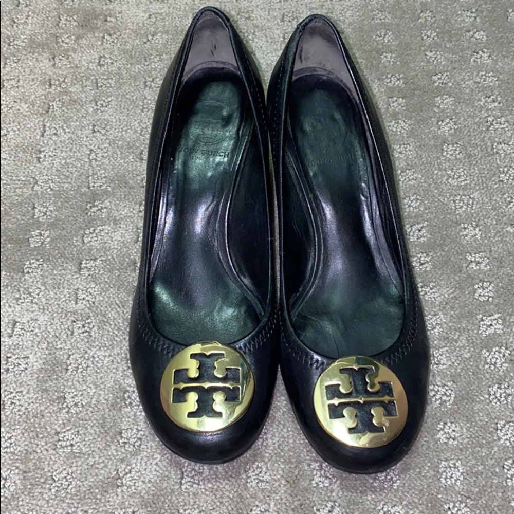 Leather tory Burch wedges very woren